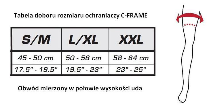 Leatt C-Frame tabela rozmiarowa
