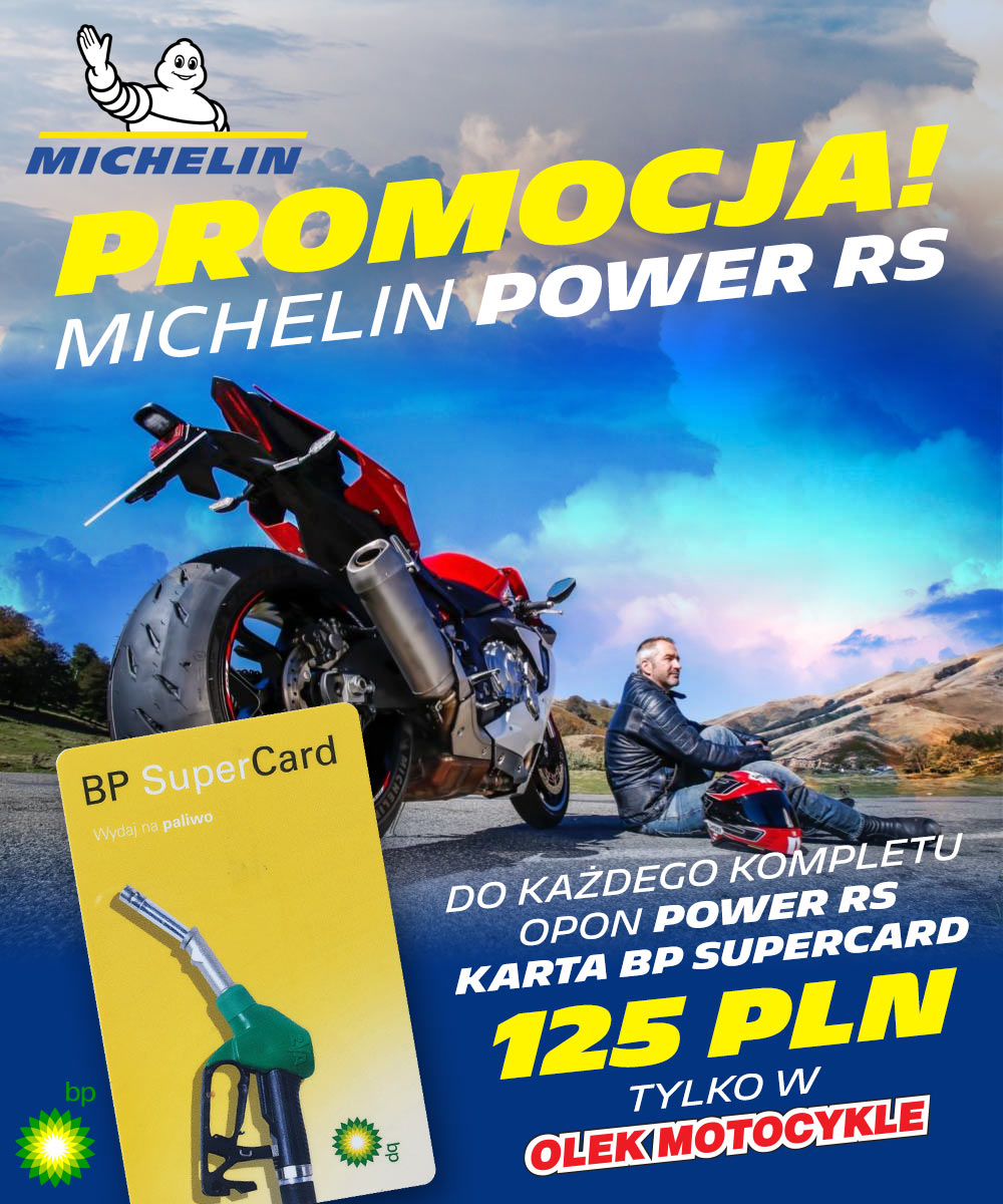 Olek Motocykle promocja Michelin Power RS karta BP SuperCard
