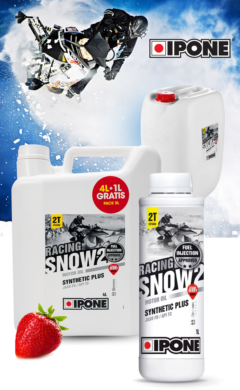 Olej do skuterów śnieżnych Ipone Racing 2T o zapachu truskawkowym