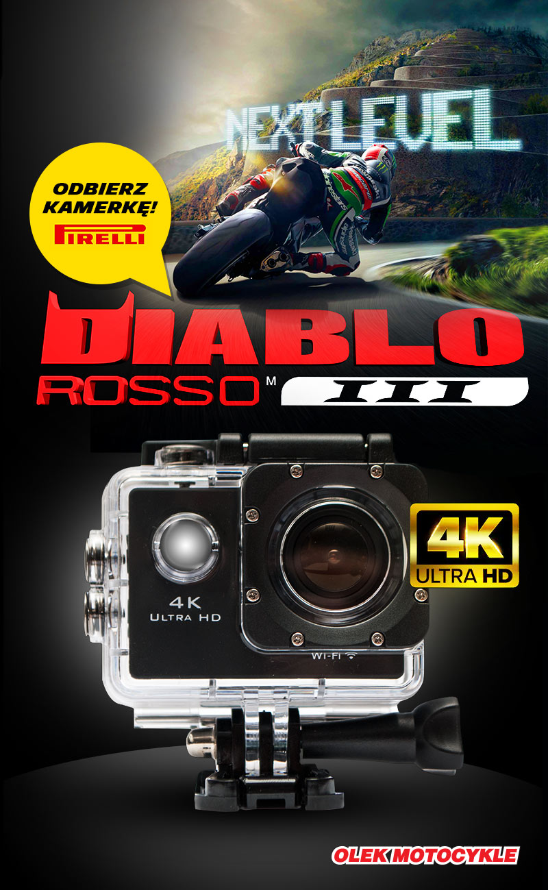 Kup komplet opon Pirelli Diablo Rosso III a otrzymasz gratis kamerkę Pirelli Olek Motocykle